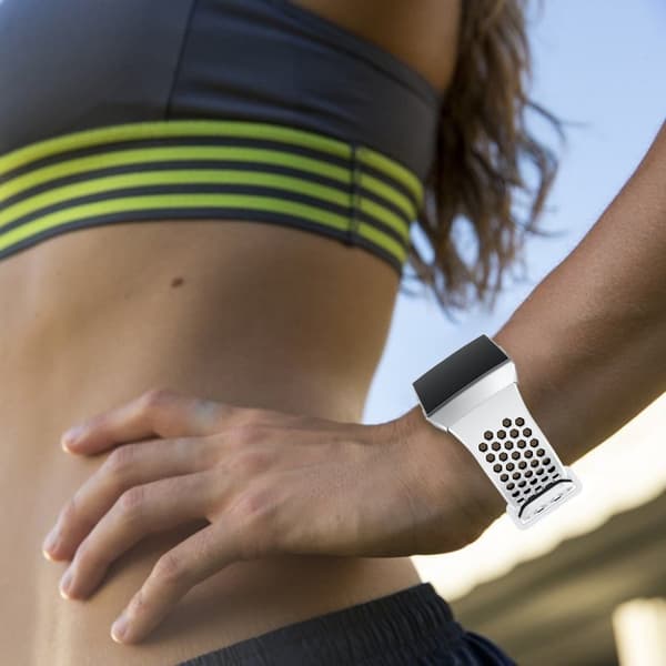 Fitbit Ionic Klockband med hålig design - Vit svart Vit