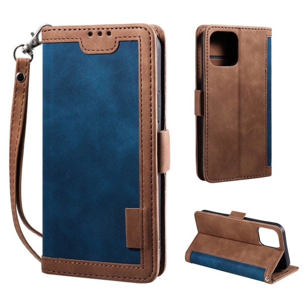 Surburbian iPhone 13 Mini læder flip etui - Blå Blue