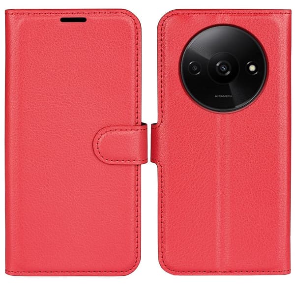 Klassisk Xiaomi Redmi A3 / Xiaomi Poco C61 flip etui - Rød Red