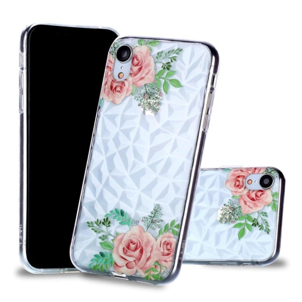 iPhone XR mobilskal silikon tryckmönster - Rosa blomma Rosa