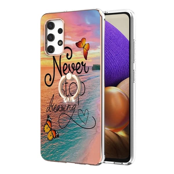 Marble Mønstret Cover med Ring Holder til Samsung Galaxy M32 5G / A32 5g - Never Stop Dreaming Multicolor