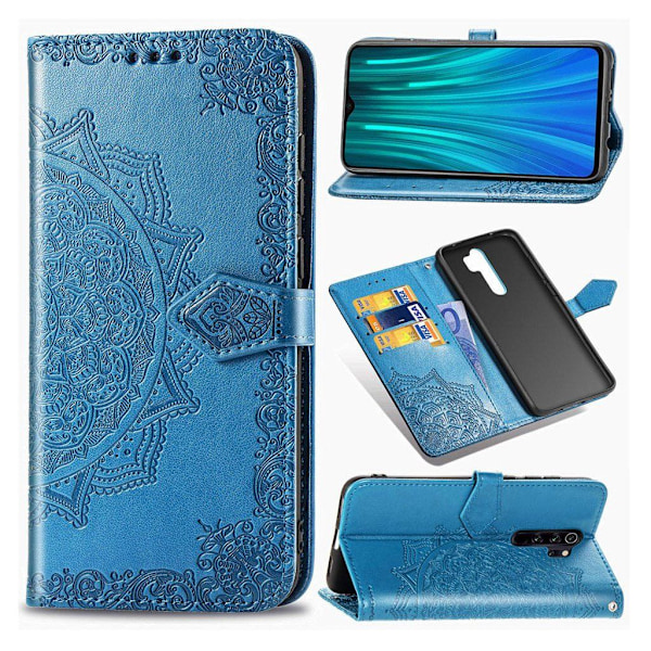 Mandala läder Xiaomi Redmi Note 8 Pro fodral - Blå Blå