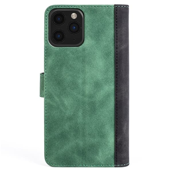 Tofarget lærdeksel for iPhone 11 Pro Max - Grønn Green