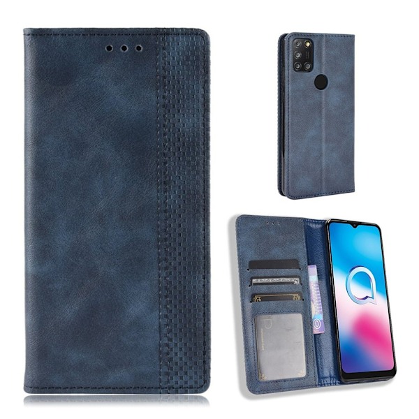 Bofink Vintage läder Alcatel 3X (2020) fodral - Blå Blå