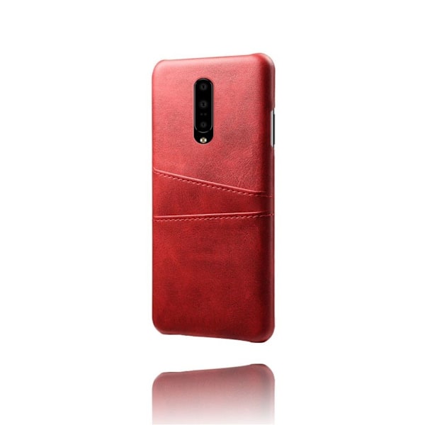 OnePlus 7 Pro kaksinkertainen korttipaikka nahkakotelo - Punainen Red