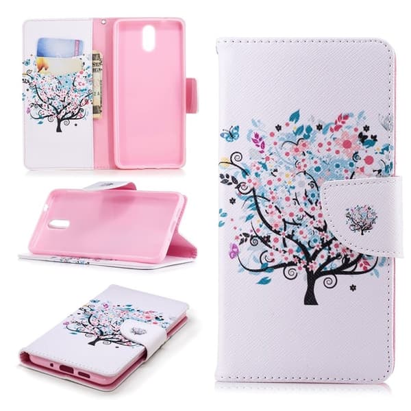 Wonderland Nokia 3.1 flip veske - Blomstrende tre Multicolor