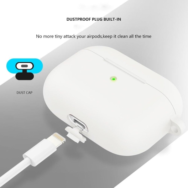 AirPods silicone case with carabiner - White Vit
