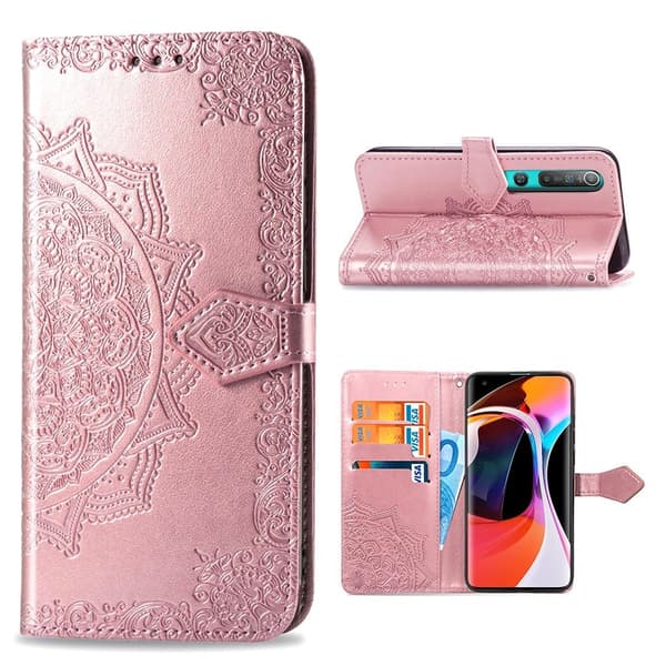 Mandala Xiaomi Mi 10 Pro Flip etui - Guld Pink