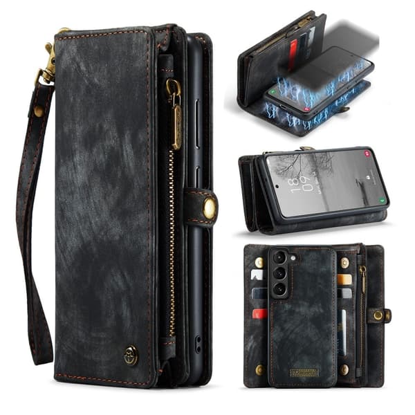CaseMe Samsung Galaxy S23 Plus Pung med Lynlås - Sort Black