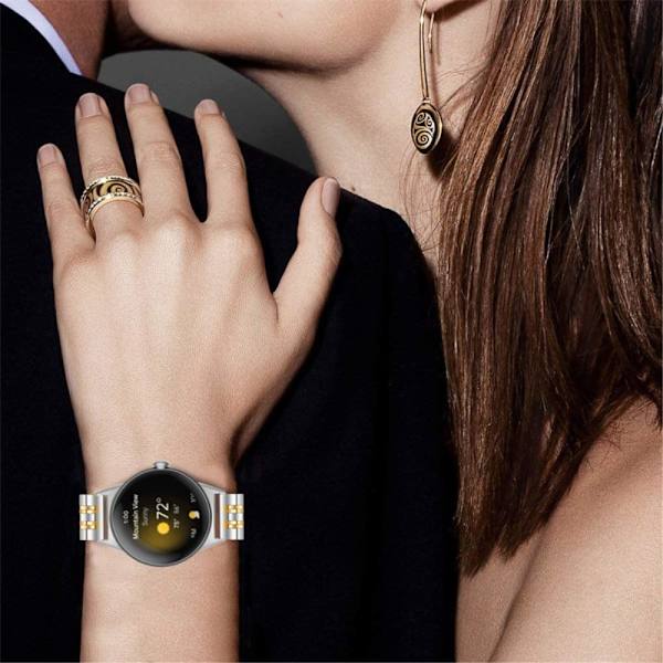 7 pärlor klockarmband i rostfritt stål för Google Pixel Watch - Silver / Guld Guld