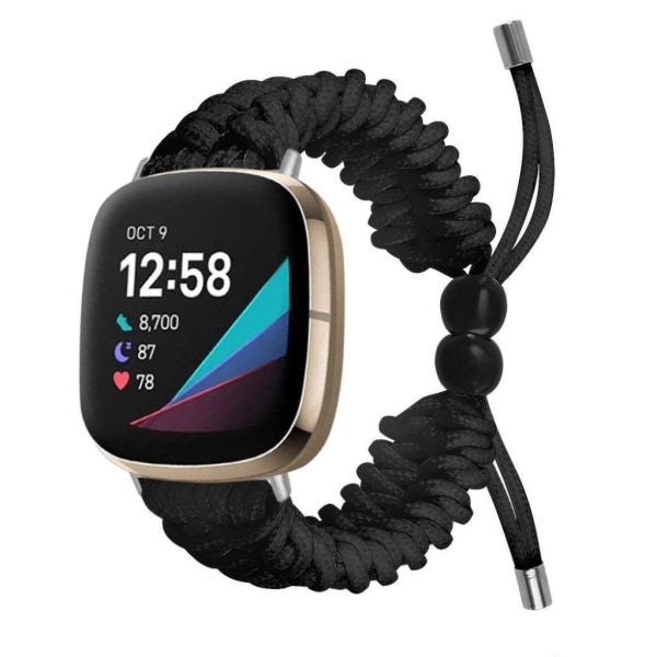 Fitbit Sense / Versa 3 punottu kellonauha - Musta Black