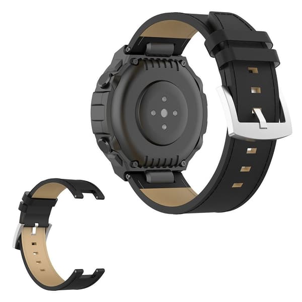 Amazfit T-Rex naudannahkainen kellonauha - Musta Black