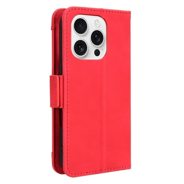Lommebok-etui i moderne skinn-design iPhone 16 Pro Max - Rød Red