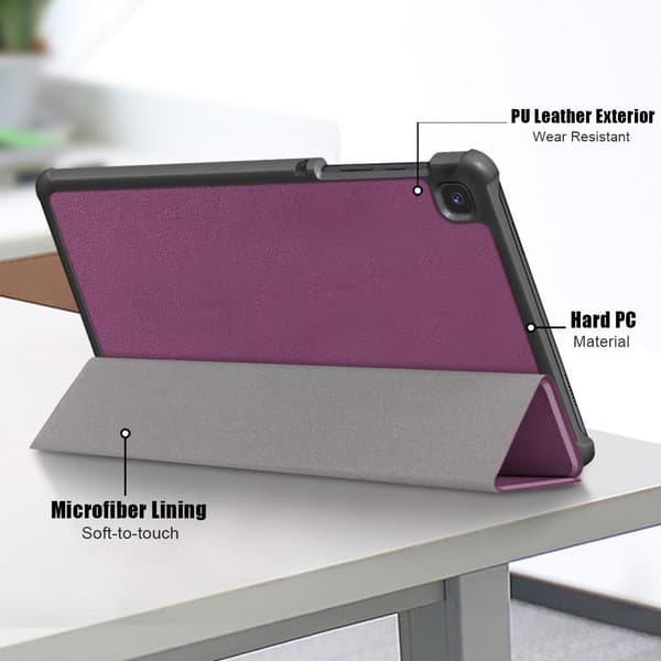 Samsung Galaxy Tab A7 Lite tri-fold læder flip cover - Lilla Purple