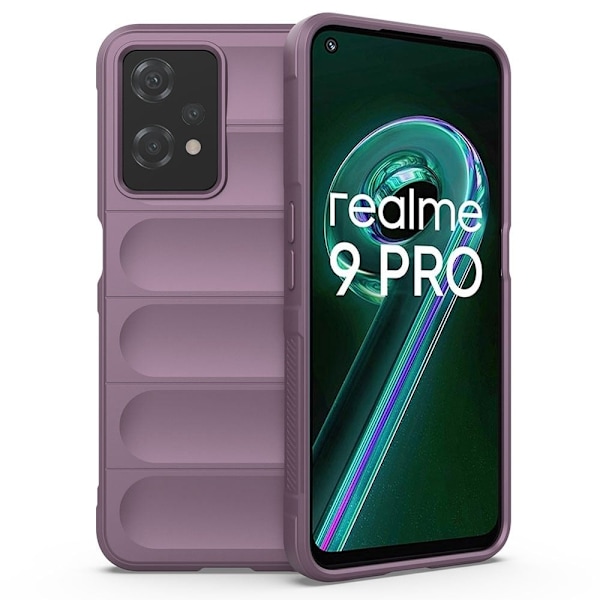 Mjukt greppformat Realme 9 Pro skal - Lila Lila