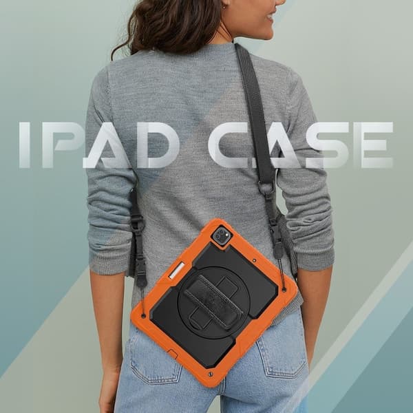 iPad Pro 12,9 tum (2020) / (2018) 360 svängbart kombinationsfodral - Orange Orange
