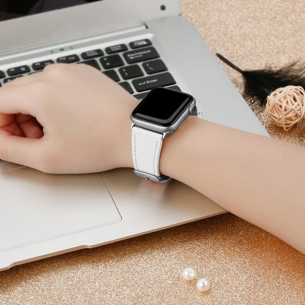 Apple Watch (41 mm) urrem af ægte okselæder i øverste lag - Hvid White