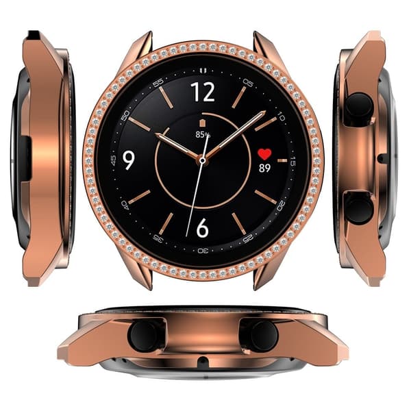 Glitterfodral i strass till Samsung Galaxy Watch 3 (41mm) - Roséguld Rosa