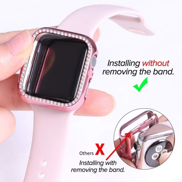 ENKAY Apple Watch (45mm) rhinestone cover with screen protector Rosa