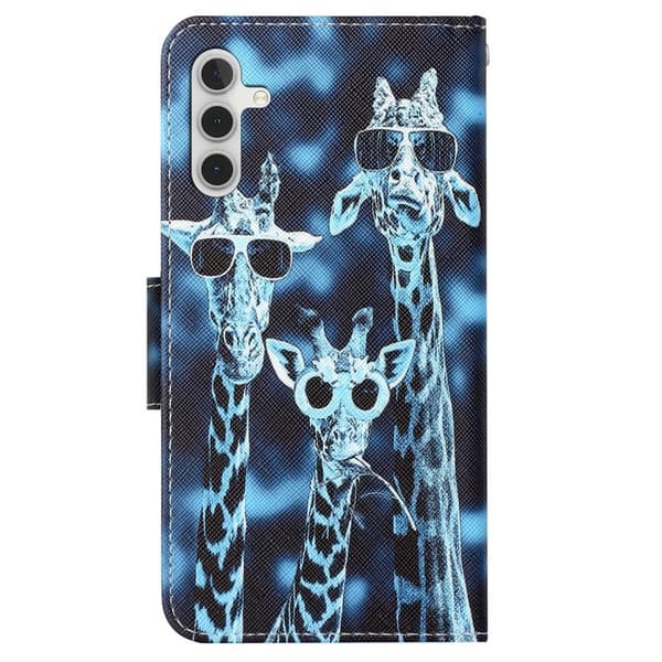 Wonderland Samsung Galaxy A54 Flippetui - Sjiraffer Blue