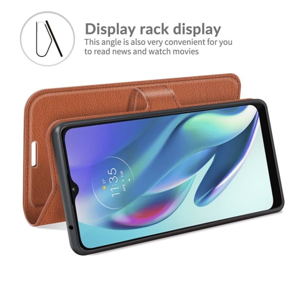 Classic Motorola Moto G50 5G Flip Suojakotelo - Ruskea Brown