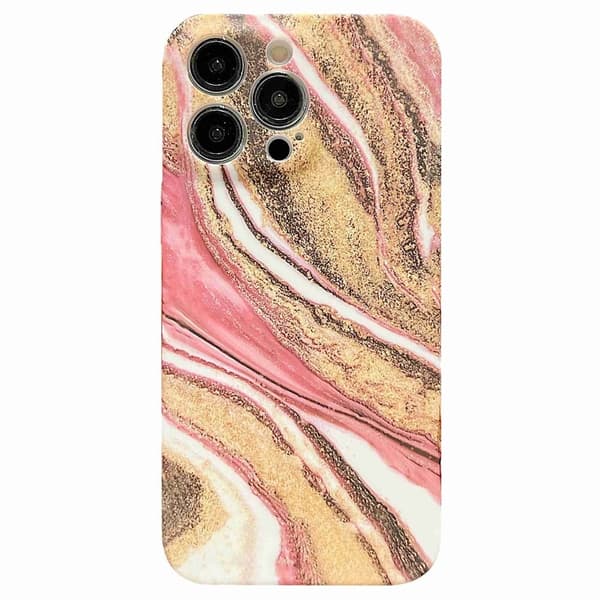Marmormotiv iPhone 14 Pro skal - Universum Rosa Rosa