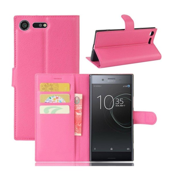 Sony Xperia XZ Premium litsipintainen nahkakotelo - Rose Pink
