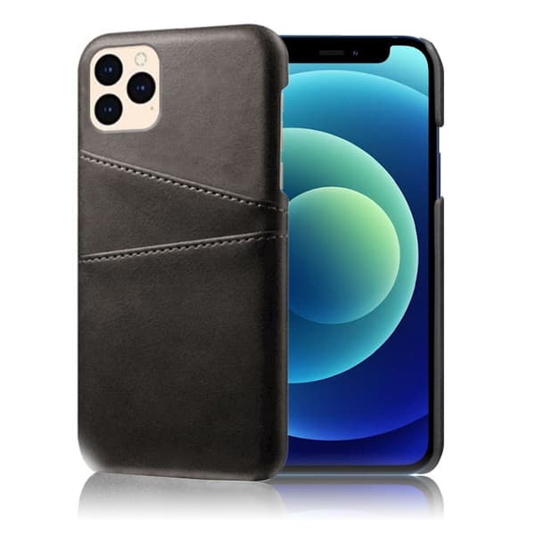 Dual Card Etui iPhone 12 Mini - Svart Black