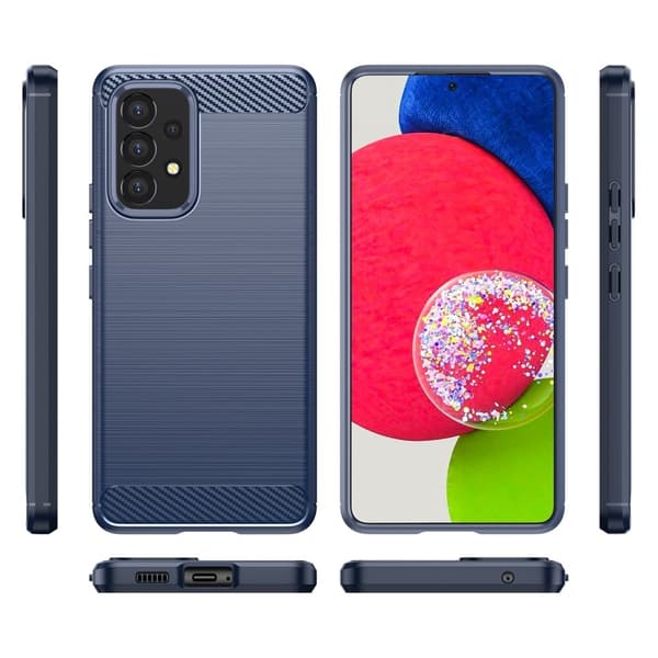 Carbon Flex Suojakotelo Samsung Galaxy A53 5G - Sininen Blue