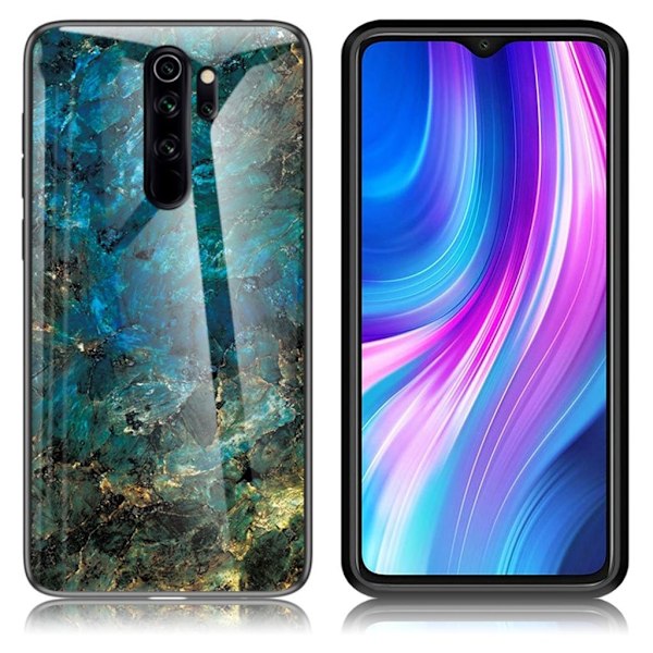 Fantasy Marble Xiaomi Redmi Note 8 Pro deksel - Smaragd Green