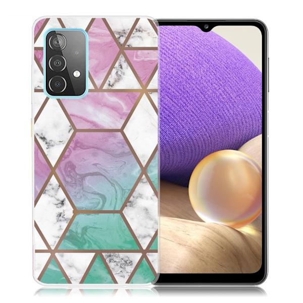 Marble Samsung Galaxy A32 5G Etui - White Diamond in Colorful Background Multicolor