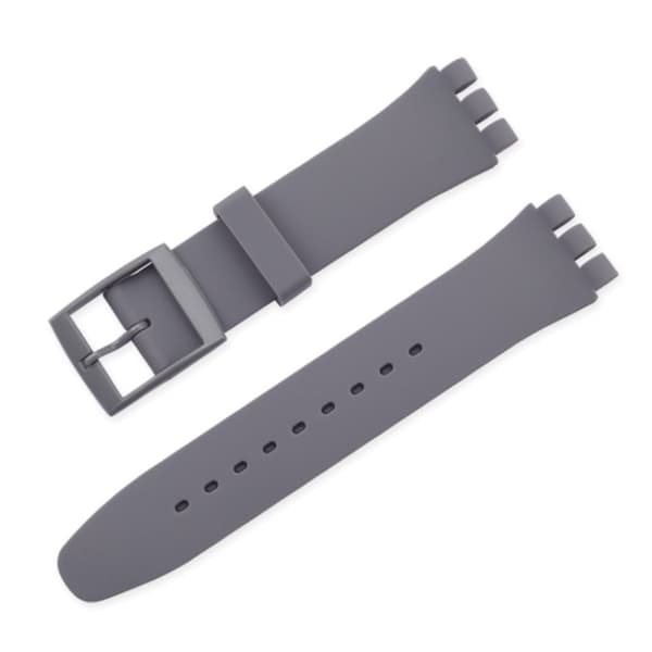 16 mm enkelt silikonarmbånd - Grå Silver grey