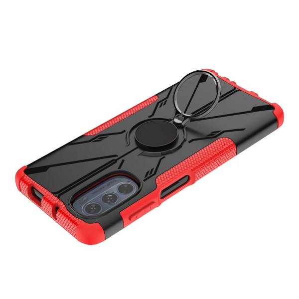 Kickstand-cover med magnetisk plade til Motorola Moto G62 5G - R Red