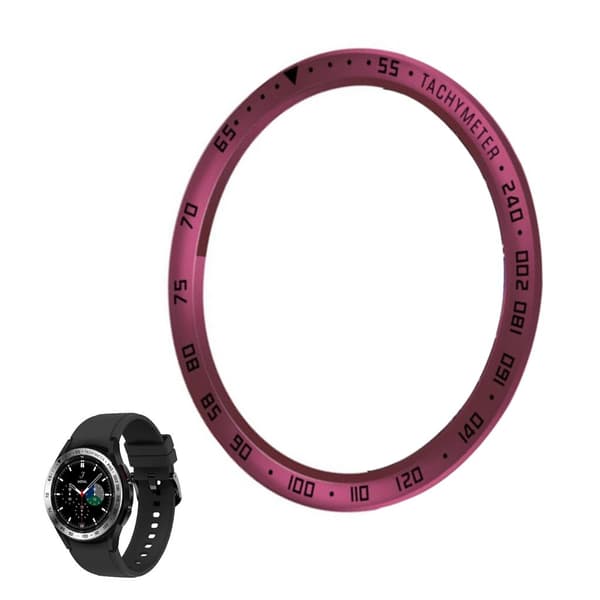 Samsung Galaxy Watch 4 Classic (46mm) tachymeter stil rustfrit stål bezel ring - Rødvin / Sort Red