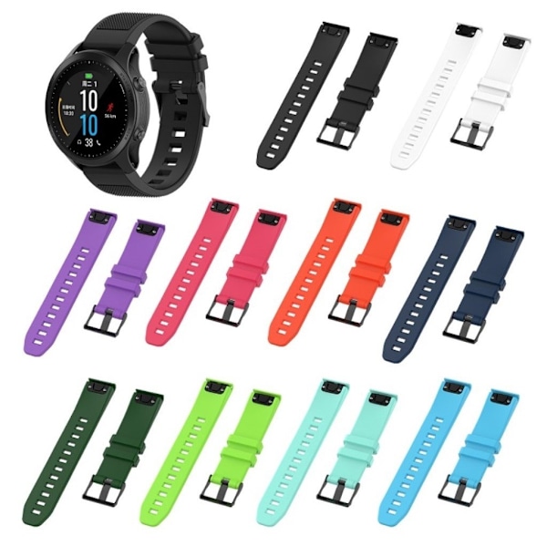 Garmin Fenix 5 / 5 Plus / Forerunner 935 / Approach S60 silikoninen ranneke - Musta Black