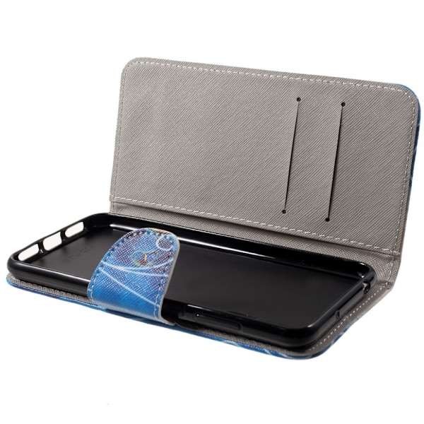Huawei P20 Pro mønstret PU læder flip etui - blå Sommerfugl Multicolor
