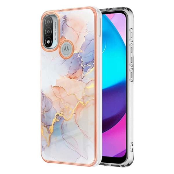Marble Motorola Moto E30 / E40 / E20 Suojakotelo - Milky Way Marble White Multicolor
