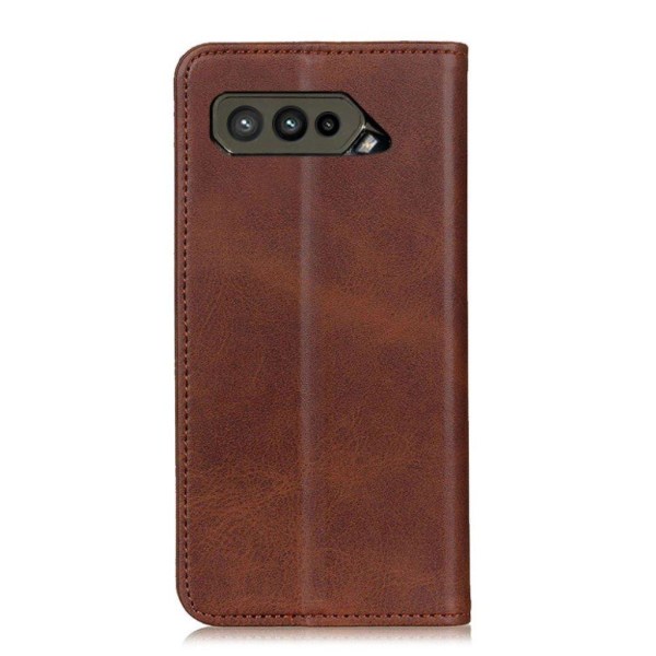 Lompakko-style Aitoa Nahkaa Läppäkotelo For ASUS ROG Phone 5 - Kahvi Brown