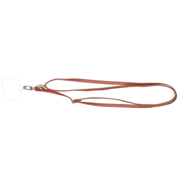 Universal crossbody-nackrem i läder med transparent dyna - Brun Brun
