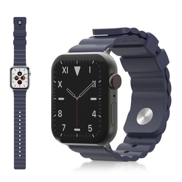 Apple Watch Series 5 / 4 44mm coolt klockarmband i silikon - Mörkblå Blå