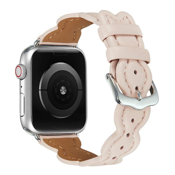 Apple Watch Series 8 (45mm) / Watch Ultra aitoa nahkaa, kandeerattua karvaa - Pinkki Pink
