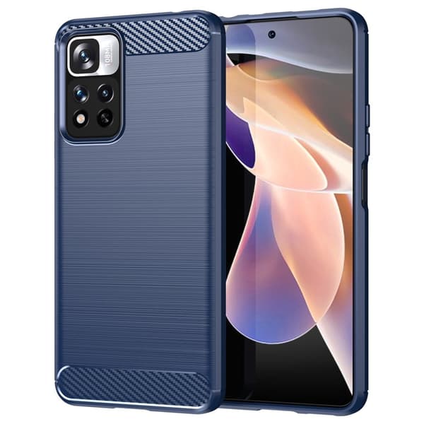 Carbon Flex Suojakotelo Xiaomi Poco M4 Pro 5G - Sininen Blue
