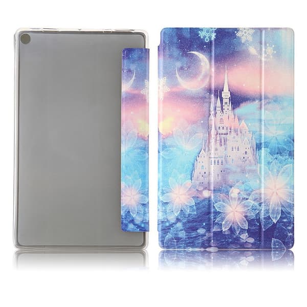 Amazon Fire HD 10 (2019) tri-fold mønster læder flip etui - Castle Multicolor