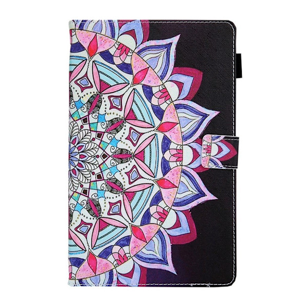 Amazon Fire HD 8 (2017) unikt mønster læder flip etui - mandala blomst Multicolor