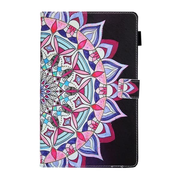 Amazon Fire Hd 8 (2017) Unique Mønster Lær Flippetui - Mandala Blomst Multicolor