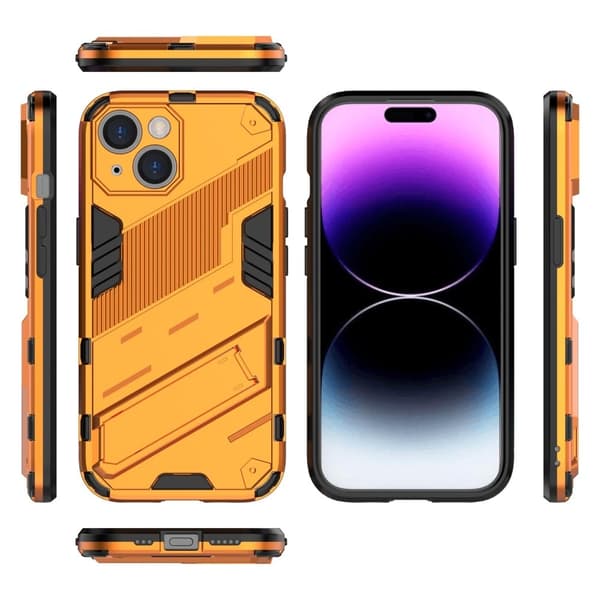 Shockproof Hybrid Suojakuori With A Modern Touch For iPhone 15 Plus - Oranssi Orange