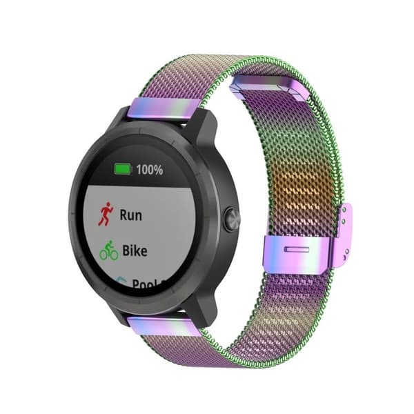 Garmin Vivoactive 3 / Venu / Vivomove 3 / Forerunner 245 / 645 Rustfrit stål urrem - mangefarvet Multicolor