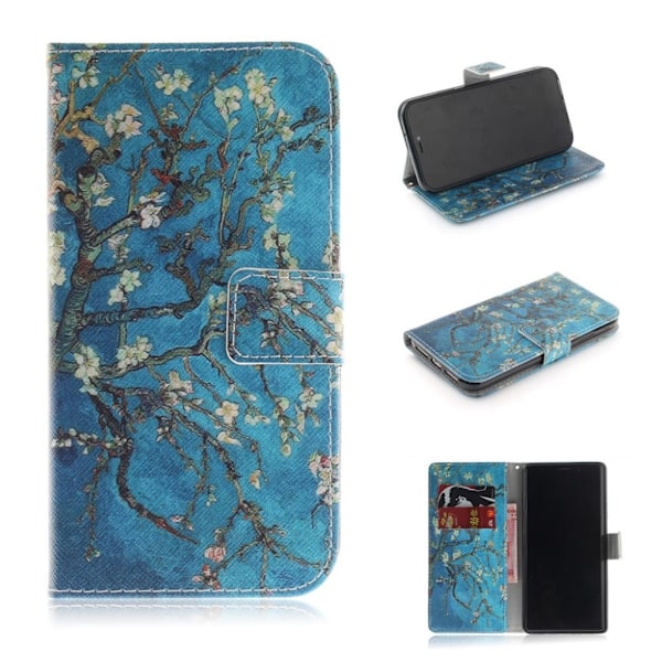 iPhone Xr flip case i mønstret læder - Træ Med Blomster Multicolor