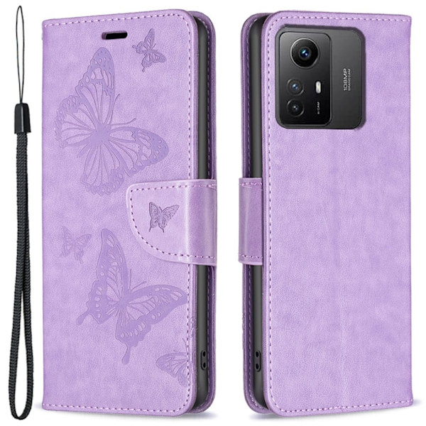 Butterfly Xiaomi Redmi Note 12s Flippetui - Lilla Purple