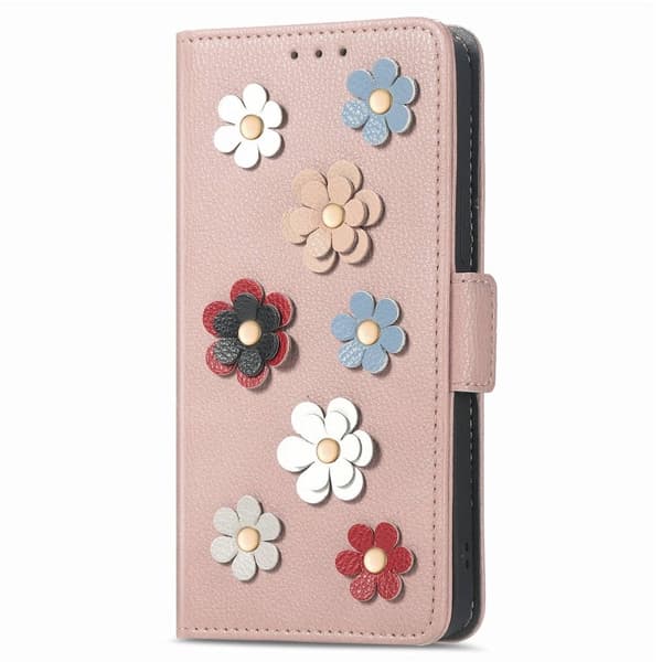 Skinnetui med myk blomsterdekor for iPhone 12 Pro Max - Rose Gull Pink
